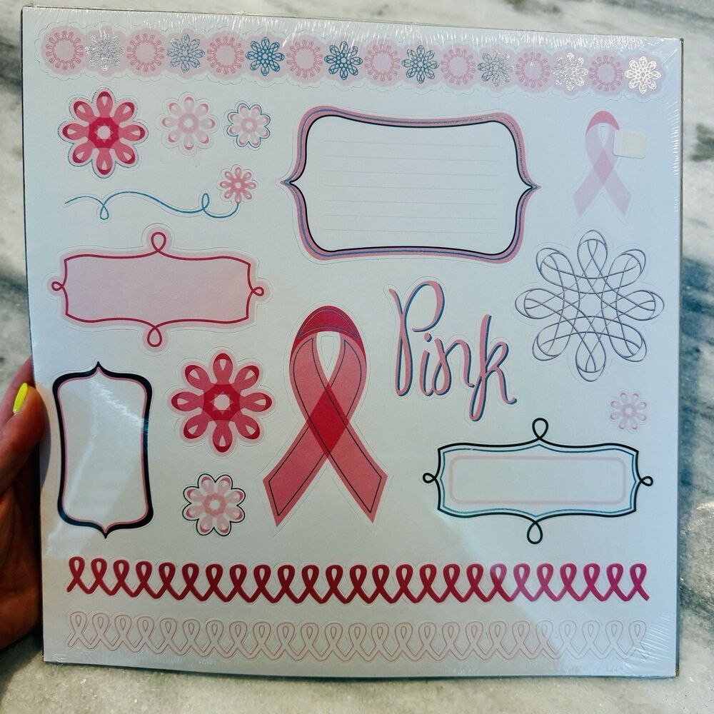Creative Memories Think Pink Breast Cancer Specialty Paper Pack 12X12 Scrapbook